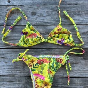 Benoa Swim Floral Bikini - Yellow and Purple